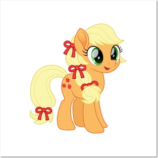 Applejack ponytail with bows Posters and Art